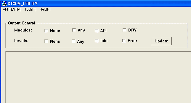 Okno programu XTCOM UTILITY