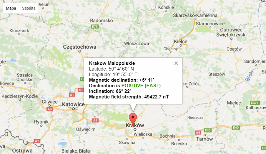 Wyznaczanie kąta deklinacji