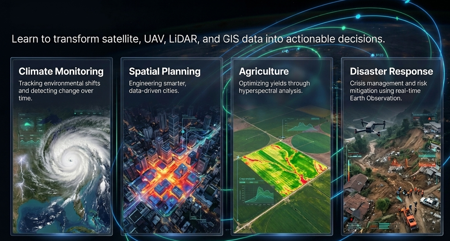 Application areas of Earth observation: climate monitoring, spatial planning, agriculture and disaster response