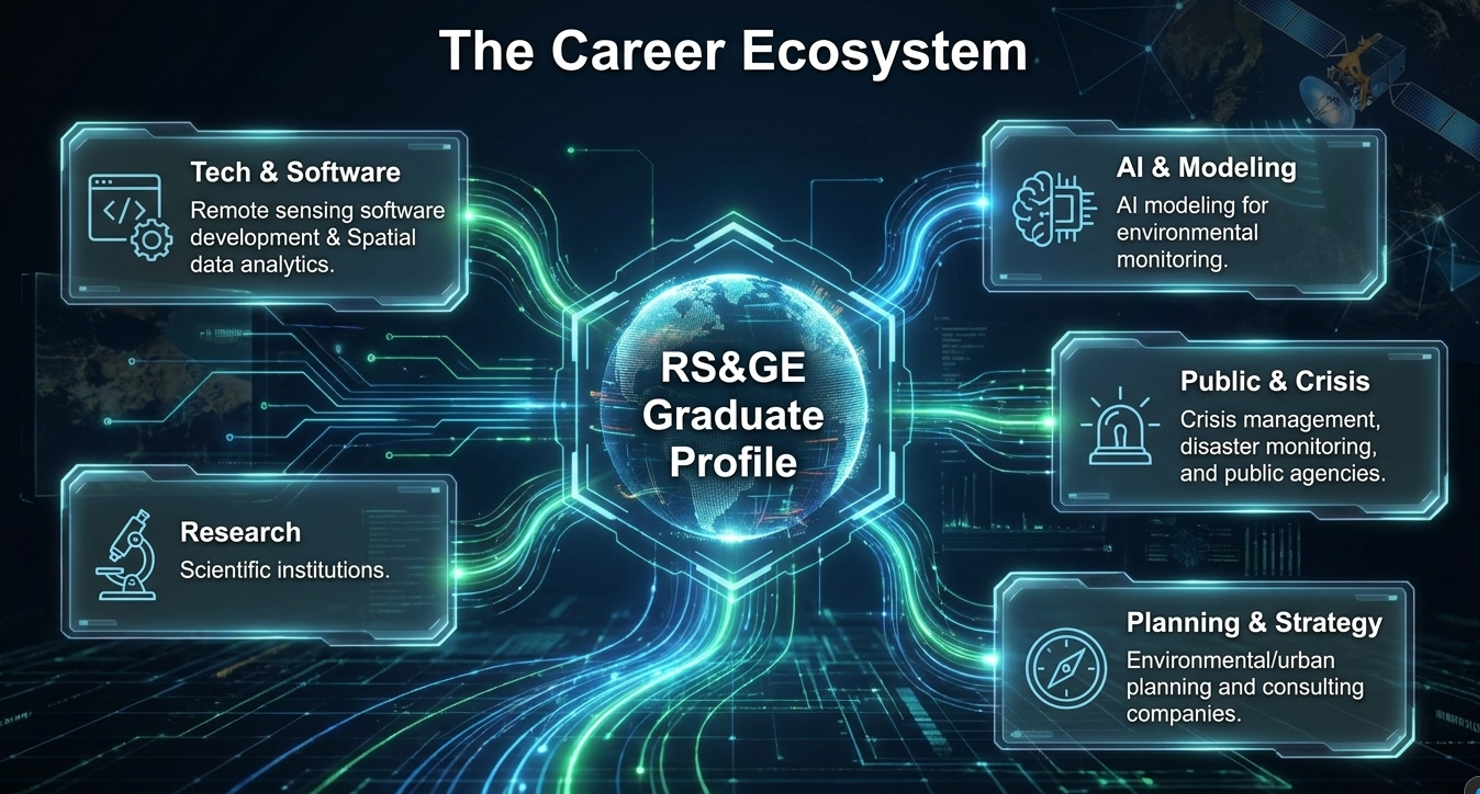 Career ecosystem for graduates in technology, software, AI modelling, public and crisis management, planning and research