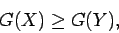 \begin{displaymath}
G(X) \geq G(Y),
\end{displaymath}